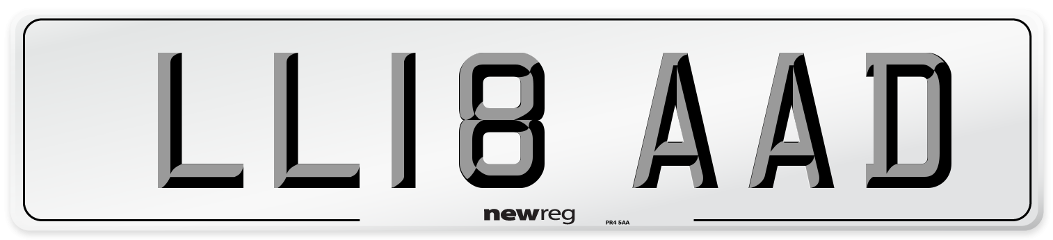 LL18 AAD Number Plate from New Reg